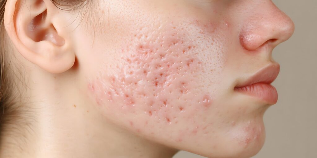 Scars on face