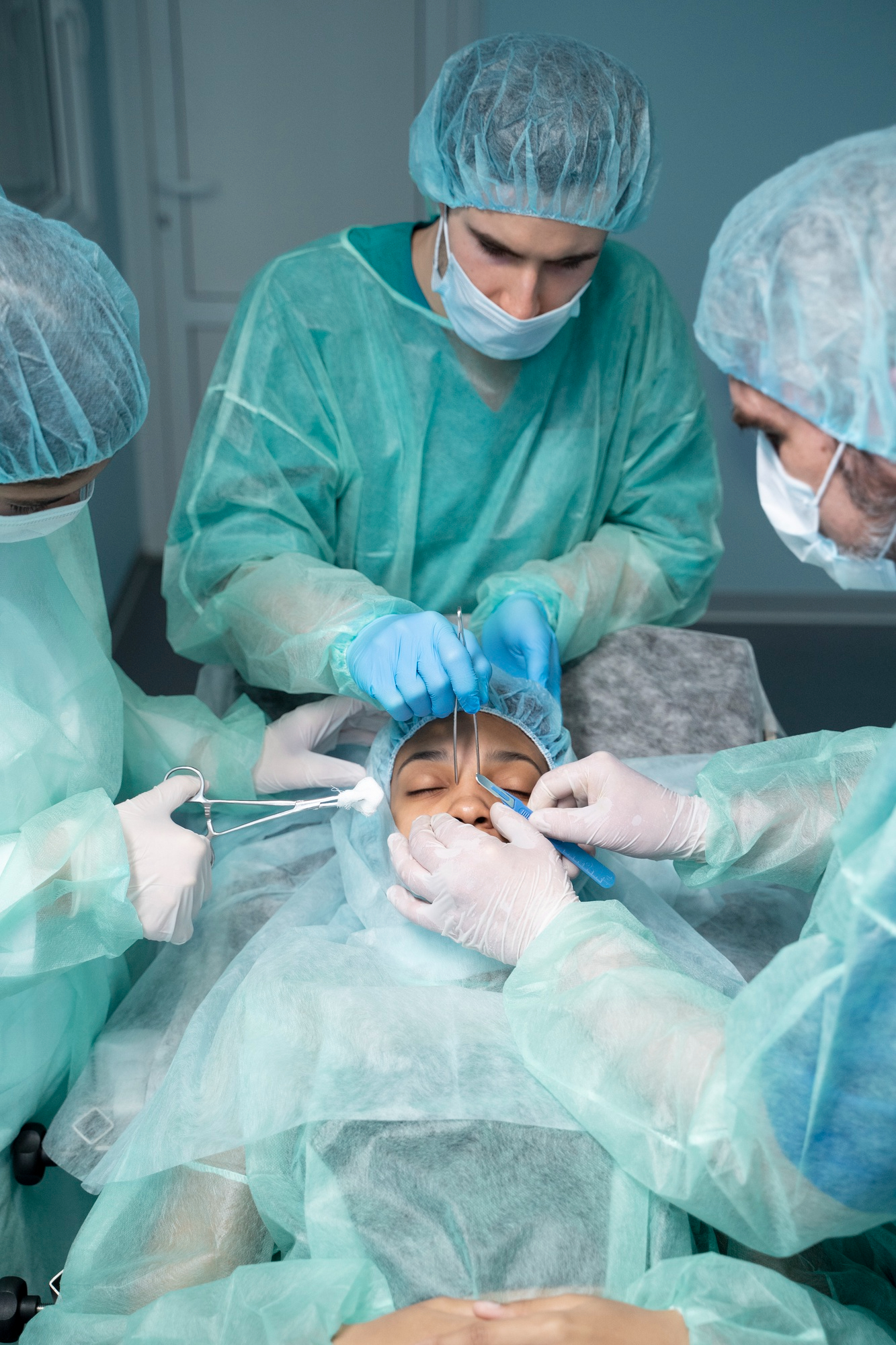 Minor surgical skin procedure dermatology