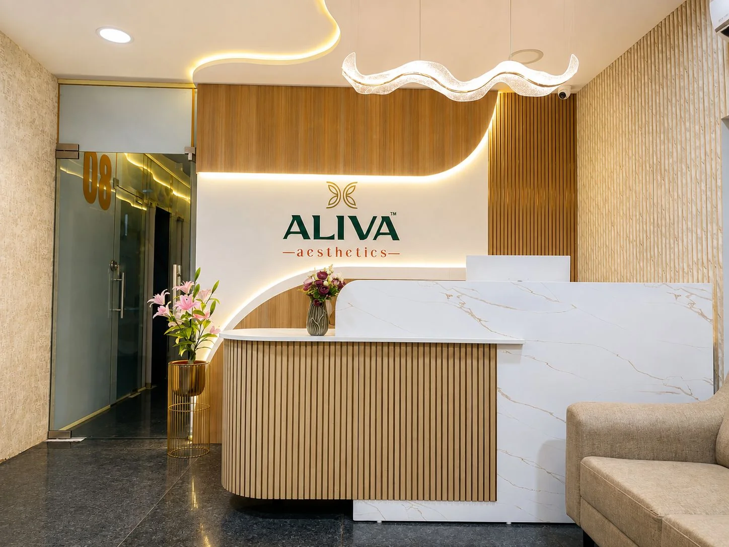 Aliva Aesthetics Guntur clinic reception